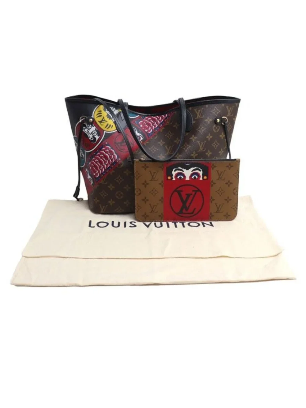 Louis Vuitton Neverfull MM Kansai Yamamoto Collaboration Tote Monogram Brown